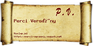 Perci Versény névjegykártya